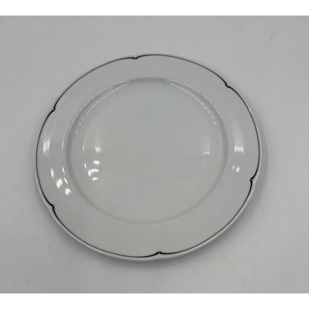 Bauscher Bavaria Germany Porcelain Dinner Plate With Black Trim 12"